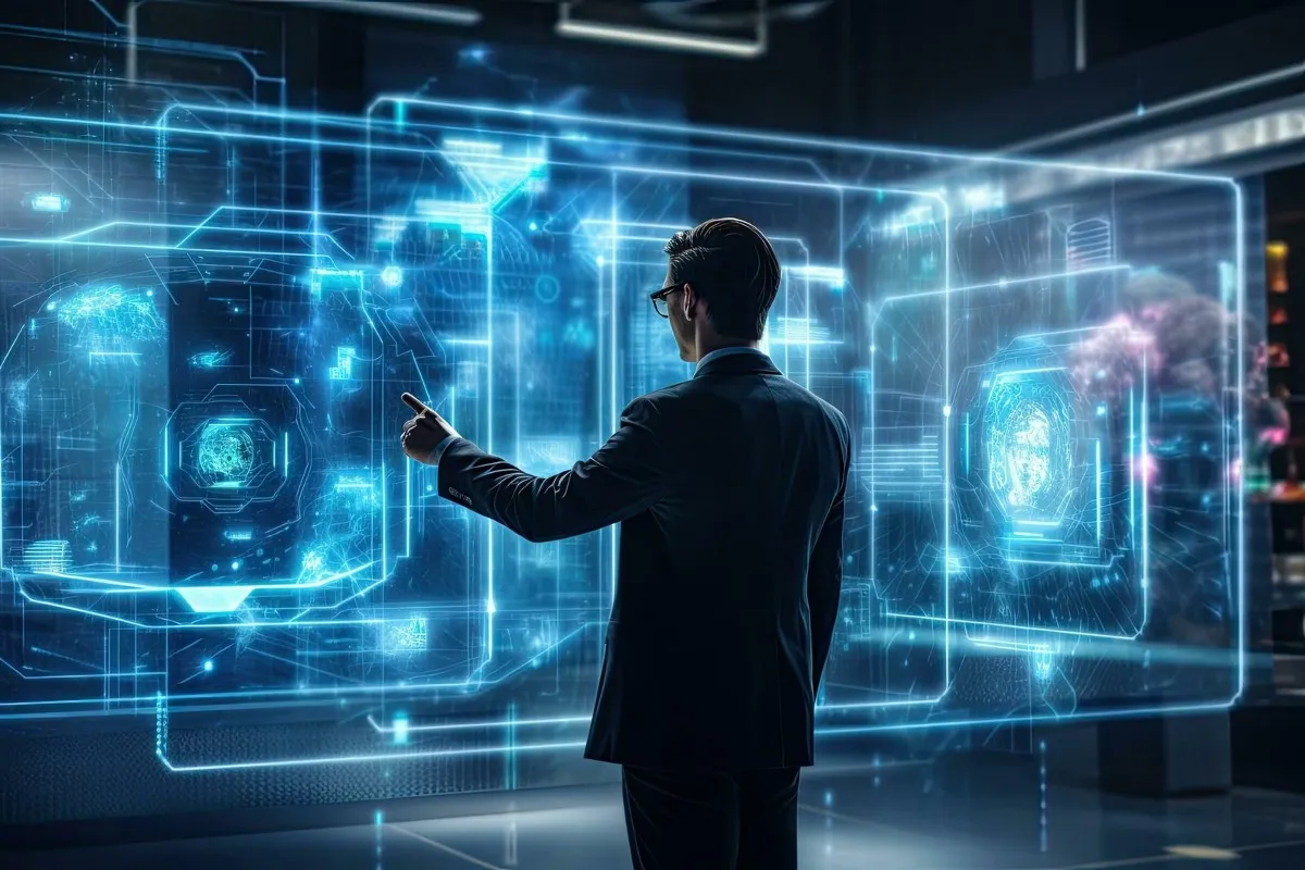 back-view-of-businessman-touching-hologram-free-photo back-view-of-businessman-touching-hologram-free-photo