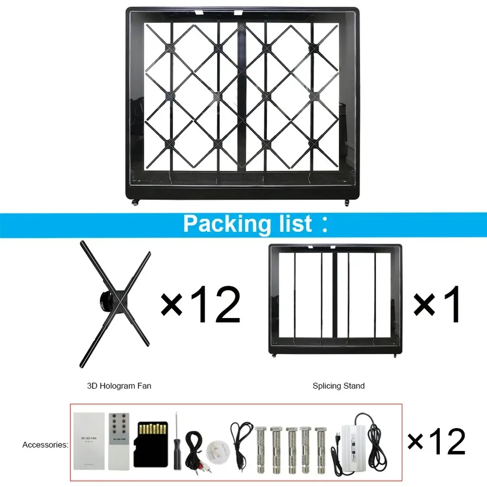 Splicing Cabinet For 4x3 3d Led Hologram Fan